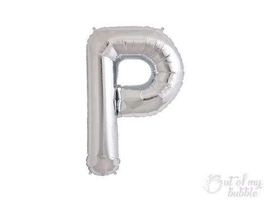 Silver foil balloon letter P