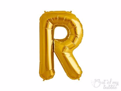 Gold foil balloon letter R