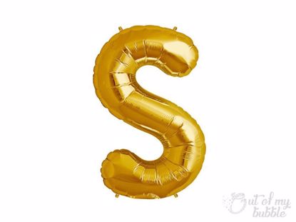 Gold foil balloon letter S