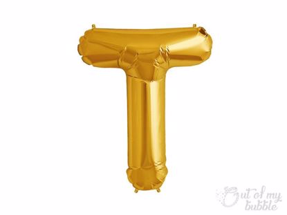 Gold foil balloon letter T