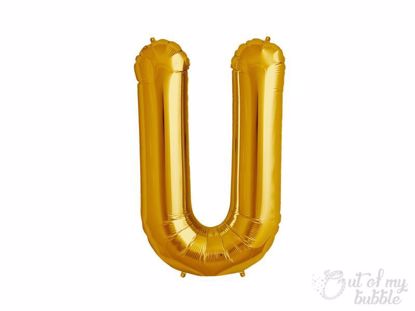Gold foil balloon letter U