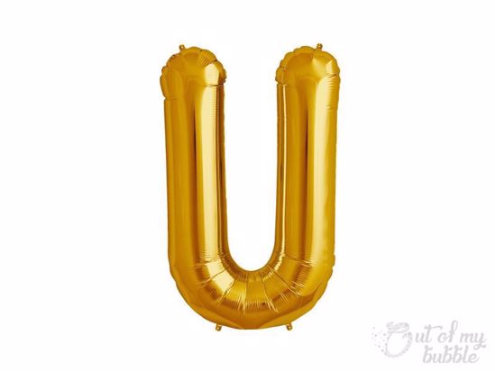 Gold foil balloon letter U