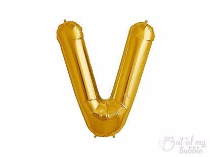 Gold foil balloon letter V