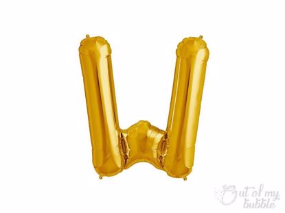 Gold foil balloon letter W