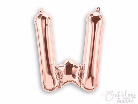 Rose gold foil balloon letter W