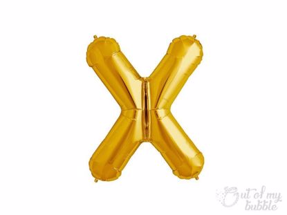 Gold foil balloon letter X