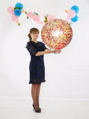 Picture of Confetti Balloons Red Gold Metallic 36"