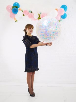Picture of Large Confetti Balloons Blue Pink Lavender
