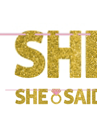 Picture of She Said Yes Glittery Letter Banner