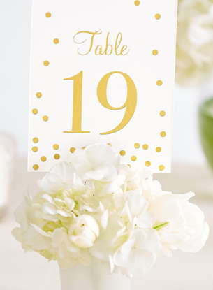 Picture of Gold Table Number Cards 1-20