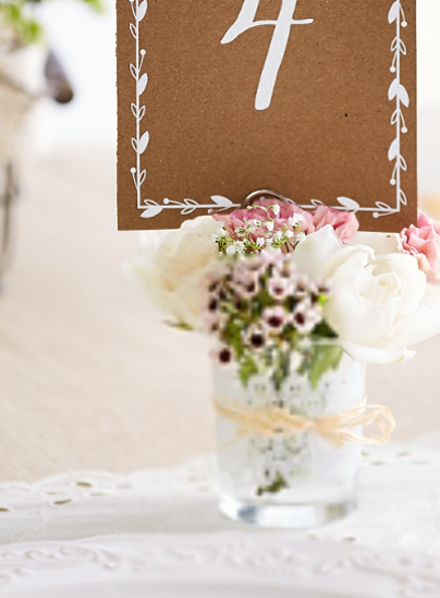 Picture of Rustic Wedding Table Number Cards 1-20 Kraft