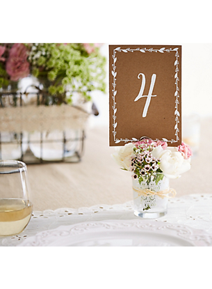 Picture of Rustic Wedding Table Number Cards 1-20 Kraft