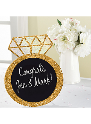 Picture of Glitter Diamond Ring Chalkboard Sign Easel