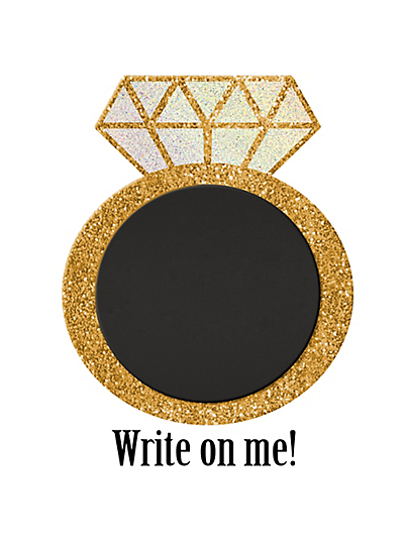 Picture of Glitter Diamond Ring Chalkboard Sign Easel