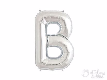 Silver foil balloon letter B