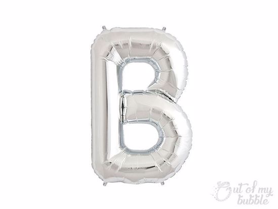Silver foil balloon letter B