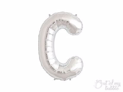 Silver foil balloon letter C