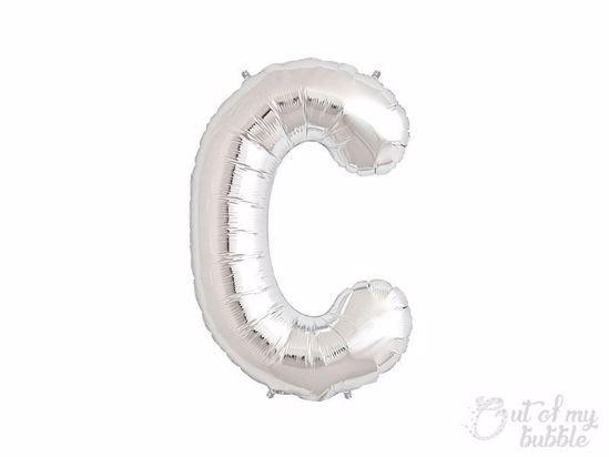Silver foil balloon letter C