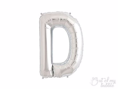 Silver foil balloon letter D