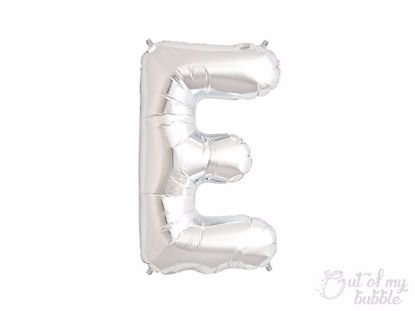 Silver foil balloon letter E