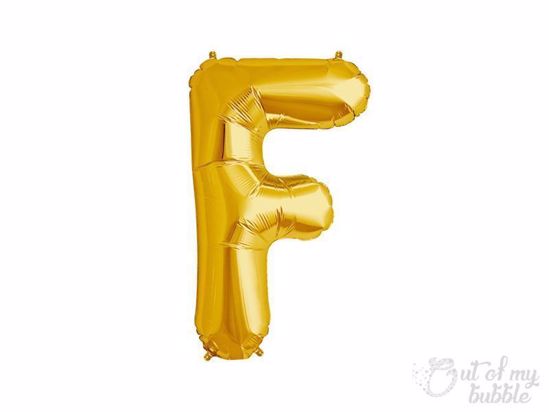 Gold foil balloon letter F