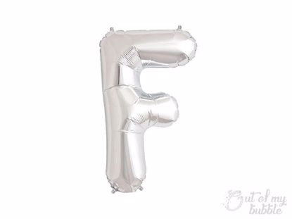 Silver foil balloon letter F