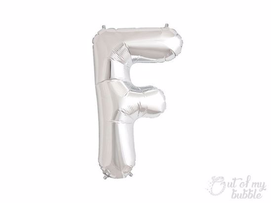 Silver foil balloon letter F