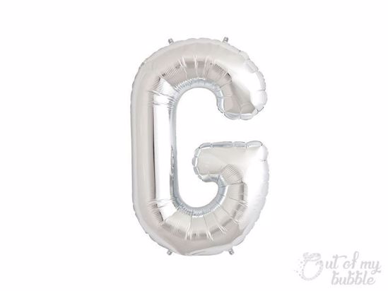 Silver foil balloon letter G