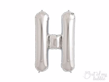 Silver foil balloon letter H