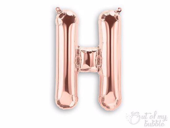 Rose gold foil balloon letter H