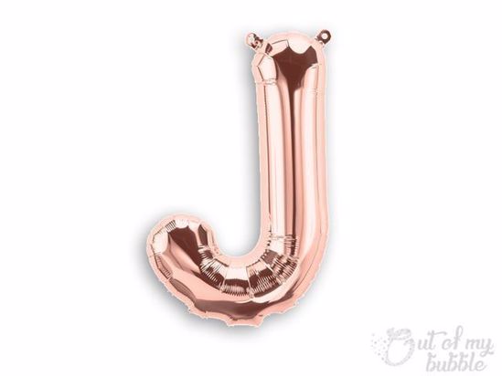 Rose gold foil balloon letter J
