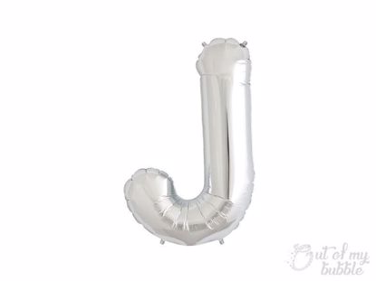 Silver foil balloon letter J