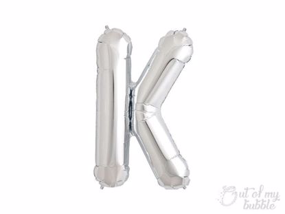 Silver foil balloon letter K