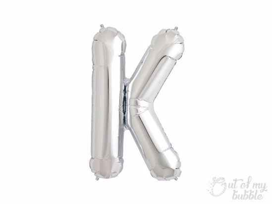 Silver foil balloon letter K