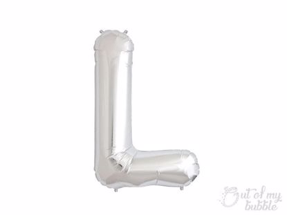 Silver foil balloon letter L