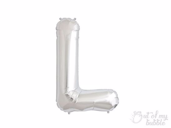 Silver foil balloon letter L