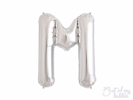 Silver foil balloon letter M