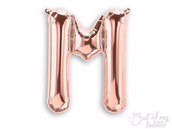 Rose gold foil balloon letter M