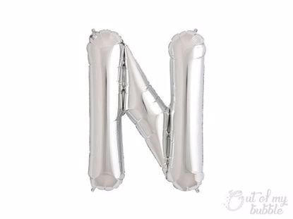 Silver foil balloon letter N
