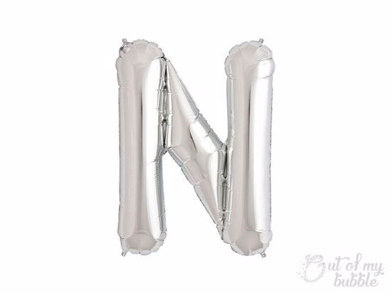 Silver foil balloon letter N