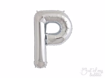 Silver foil balloon letter P