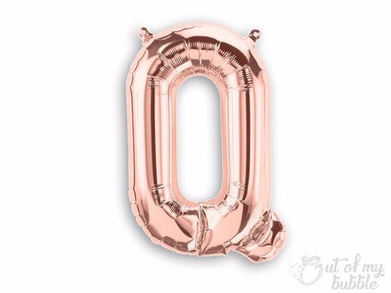 Rose gold foil balloon letter Q