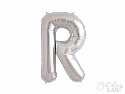 Silver foil balloon letter R