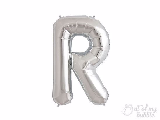 Silver foil balloon letter R