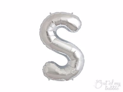 Silver foil balloon letter S