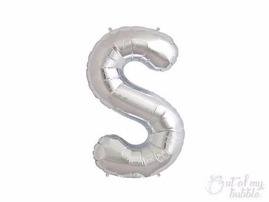 Silver foil balloon letter S