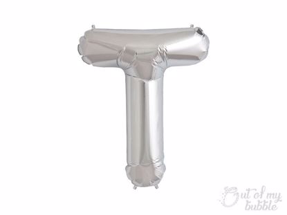 Silver foil balloon letter T