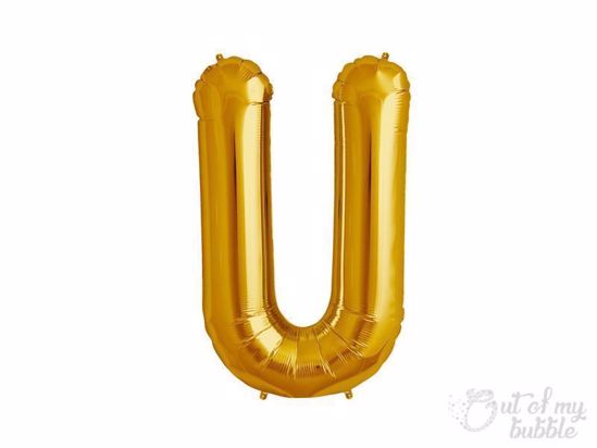 Gold foil balloon letter U