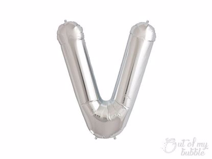 Silver foil balloon letter V
