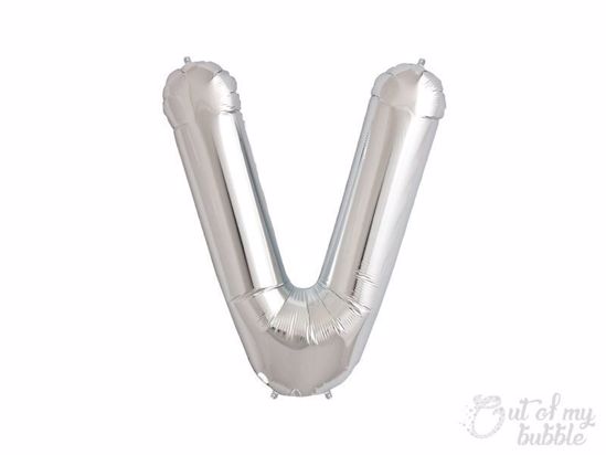 Silver foil balloon letter V